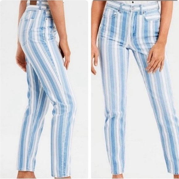 American Eagle Outfitters Pants - Blue and White Striped American Eagle Jeans